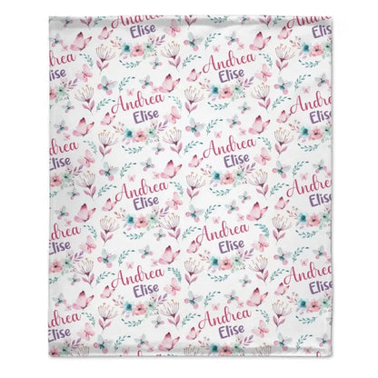 Butterfly Nursery Theme, Baby Girl Blanket With Name