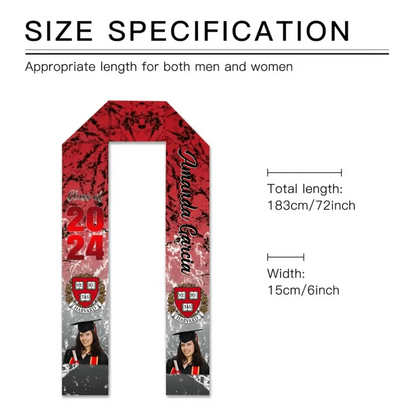 Personalized Graduation Stoles/Sash with 2 Images for Class of 2024
