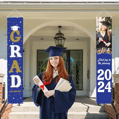 Personalized Custom 4 Photo Graduation Door Banner Party Decorations