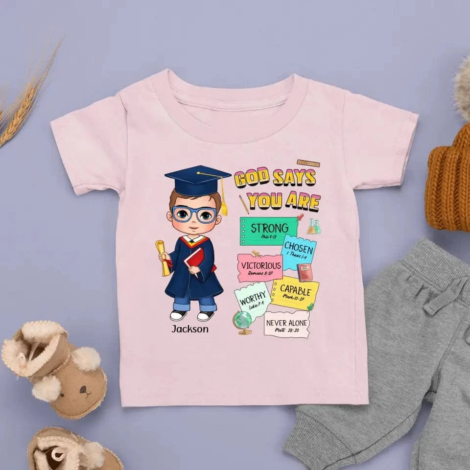 Graduation God Says I Am Kid T Shirt