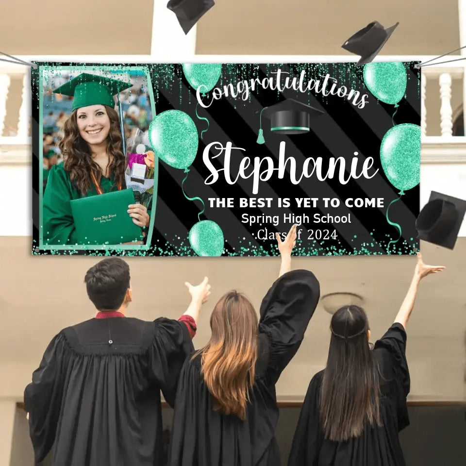 Personalized Custom Light Dot Balloon Graduation Banner,  Graduation Decorations