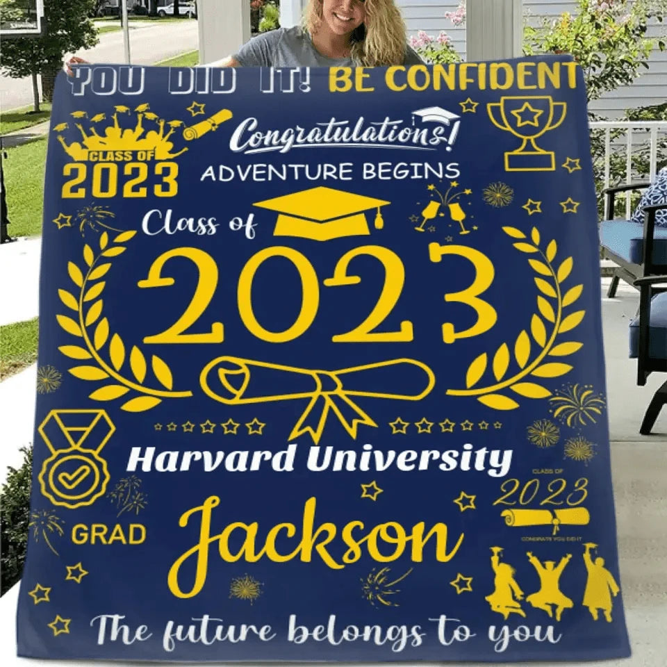 Personalized Medal Congratulations Graduation Blanket