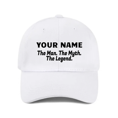 Man Myth Legend, Name Customized Baseball Cap Mesh Cap