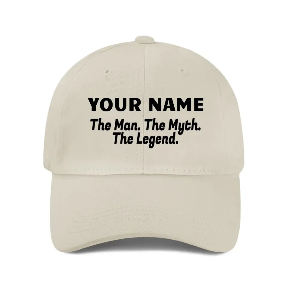 Man Myth Legend, Name Customized Baseball Cap Mesh Cap