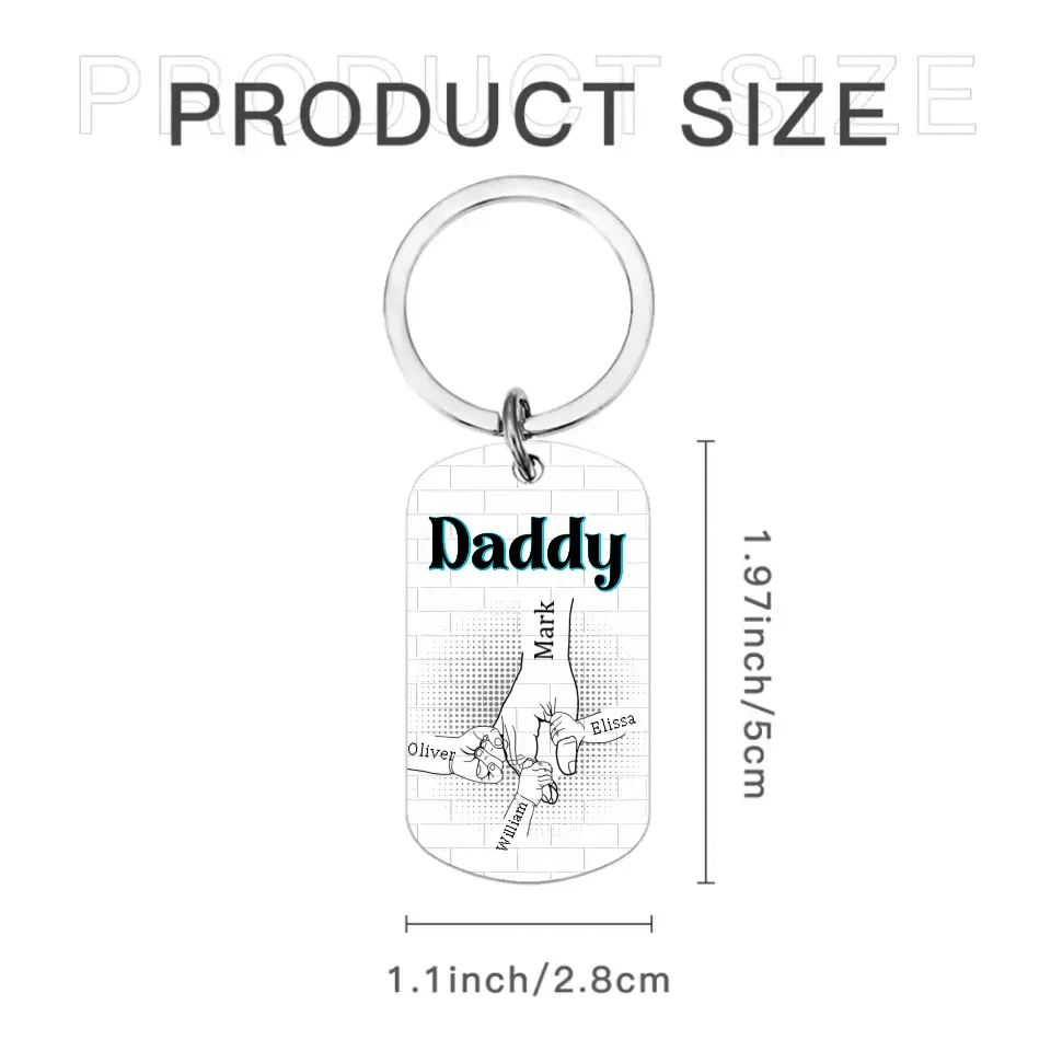 Gift For Dad - Be Safe Kids Holding Hands Stainless Steel Keychain