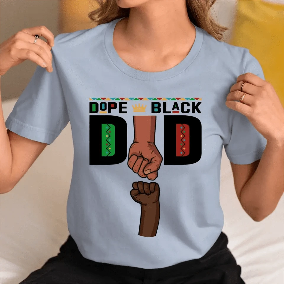 Dope Black Dad Fist Bump Father‘s Day Gift Personalized Shirt