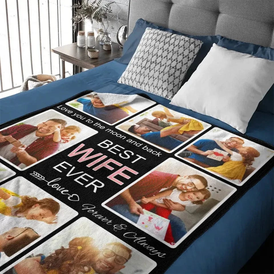 Personalized Family Blankets with Picture to Best Dad Mom Grands Ever