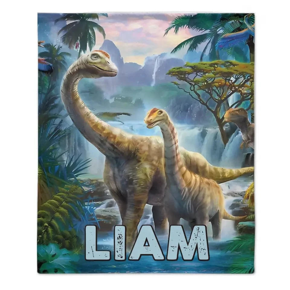 Jurassic Giraffe, Personalized Name Blanket for Kids