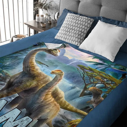 Jurassic Giraffe, Personalized Name Blanket for Kids