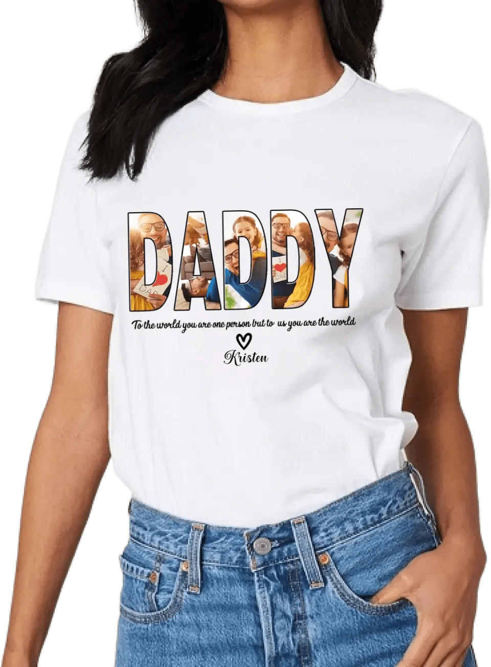 Custom DADDY Photo Name Shirt