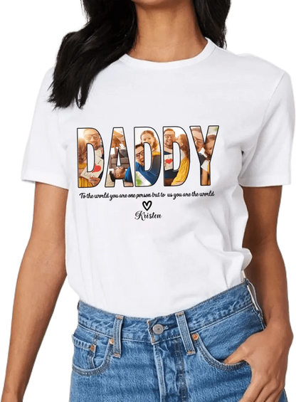 Custom DADDY Photo Name Shirt