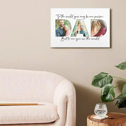 Upload Photo ，Happy Father's Day, Family Picture Canvas Wall Art