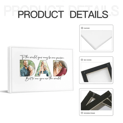 Upload Photo ，Happy Father's Day, Family Picture Canvas Wall Art