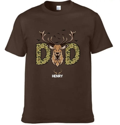Reindeer Dad Hunting Camouflage Personalized Shirt, Father's Day Gift