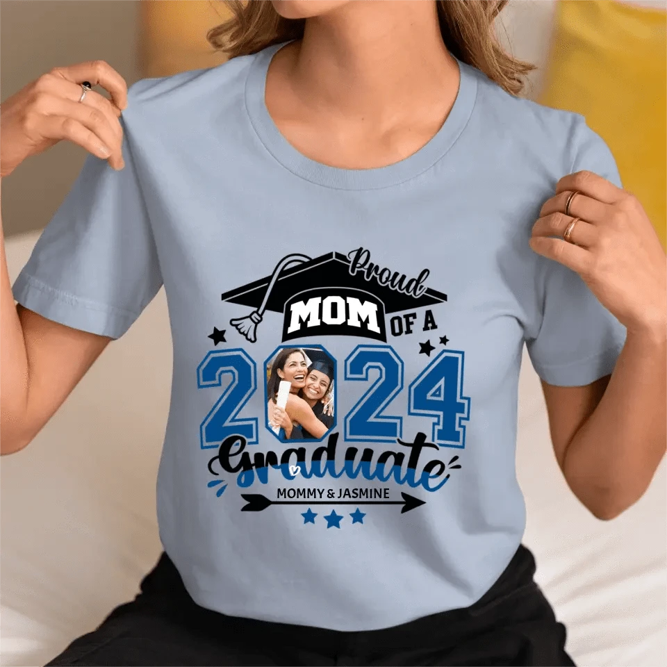Graduation Mom Pride - Gifts for Mom - Custom Photo Personalized T-Shirt