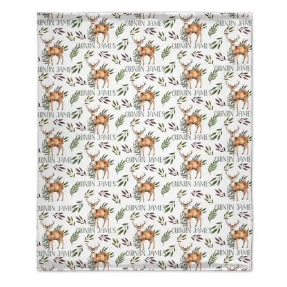 Deer Blanket for Boys, Customized Name Baby Boy Blanket, Gift for Baby