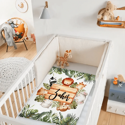 Personalized Woodland Baby Blanket, Customized Name Blanket, Gift for Baby