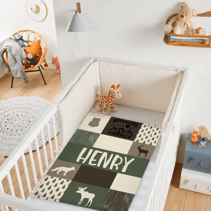 Customized Boy Names Nature Themed Baby Blanket, Great Birthday Gift