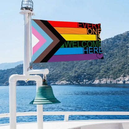 LGBT Pride Flag - Every One Is Welcome Here - Rainbow Flag Double-sided printing