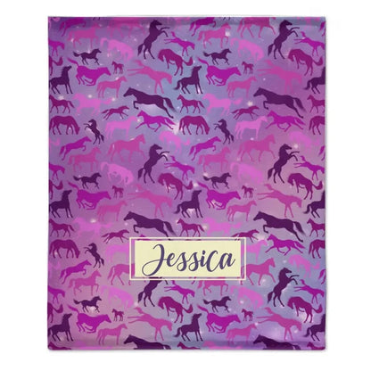 Personalized Galaxy Horse Pattern Blanket