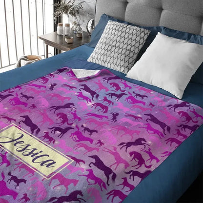 Personalized Galaxy Horse Pattern Blanket