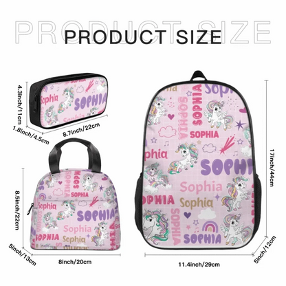 Personalized Kids Rainbow Unicorn Backpack - Gifts for Girls
