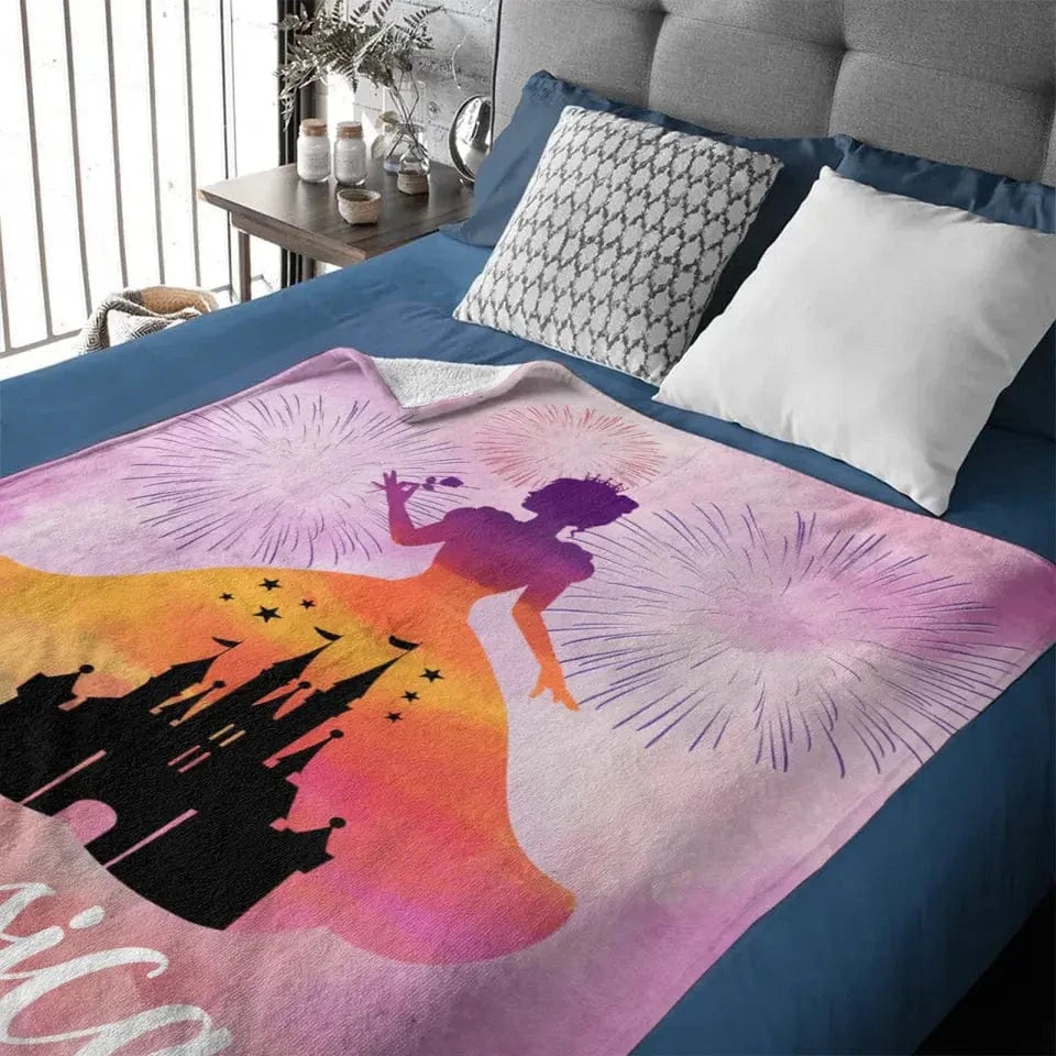 Personalized Princess Blanket for Girls - Pink Room Decor