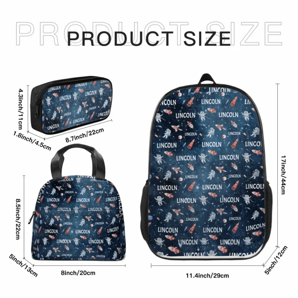 Personalized Custom Space Backpack with Name School Season Gift
