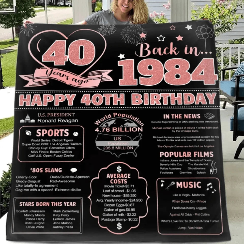 40th/50th Birthday Gifts for Women Blanket, Novelty Gifts