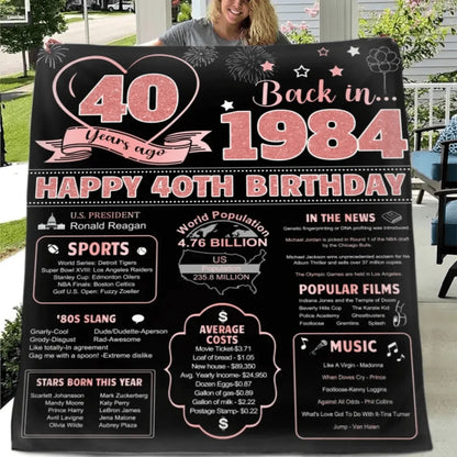 40th/50th Birthday Gifts for Women Blanket, Novelty Gifts