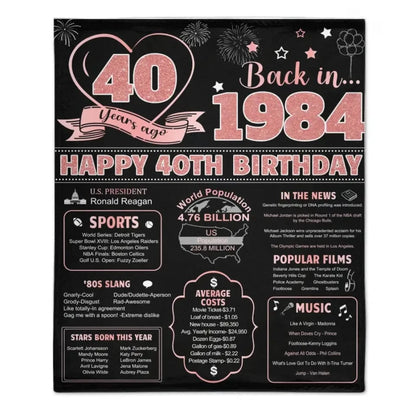 40th/50th Birthday Gifts for Women Blanket, Novelty Gifts