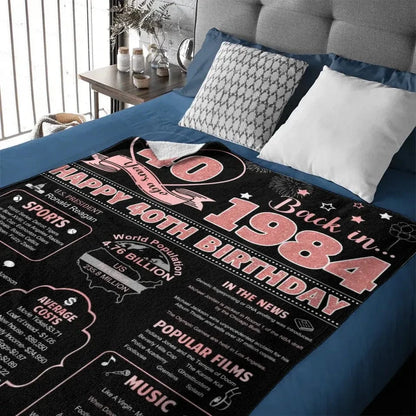 40th/50th Birthday Gifts for Women Blanket, Novelty Gifts