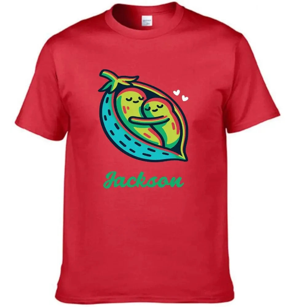 Peas in a Pod Name Customized Shirt Couple Shirt Friendship Shirt Cartoon T Shirt