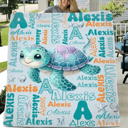 Custom Name Swaddle For Kids, Grandkids -Personalized Dinosaur Photo Blanket
