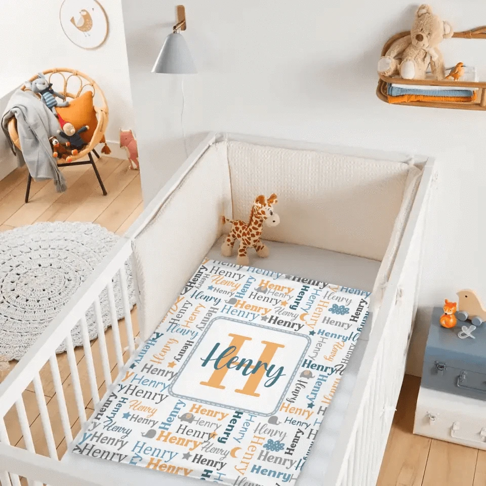 Name Custom Initials Custom Baby Blanket
