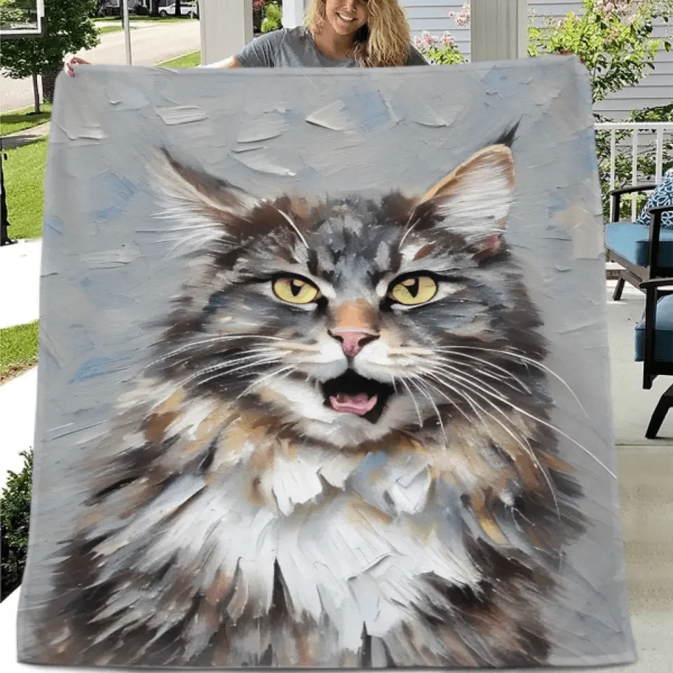 Perfect Pet Portrait: Personalized Oil Blanket for Pet Lovers