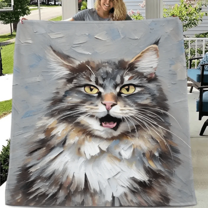 Perfect Pet Portrait: Personalized Oil Blanket for Pet Lovers
