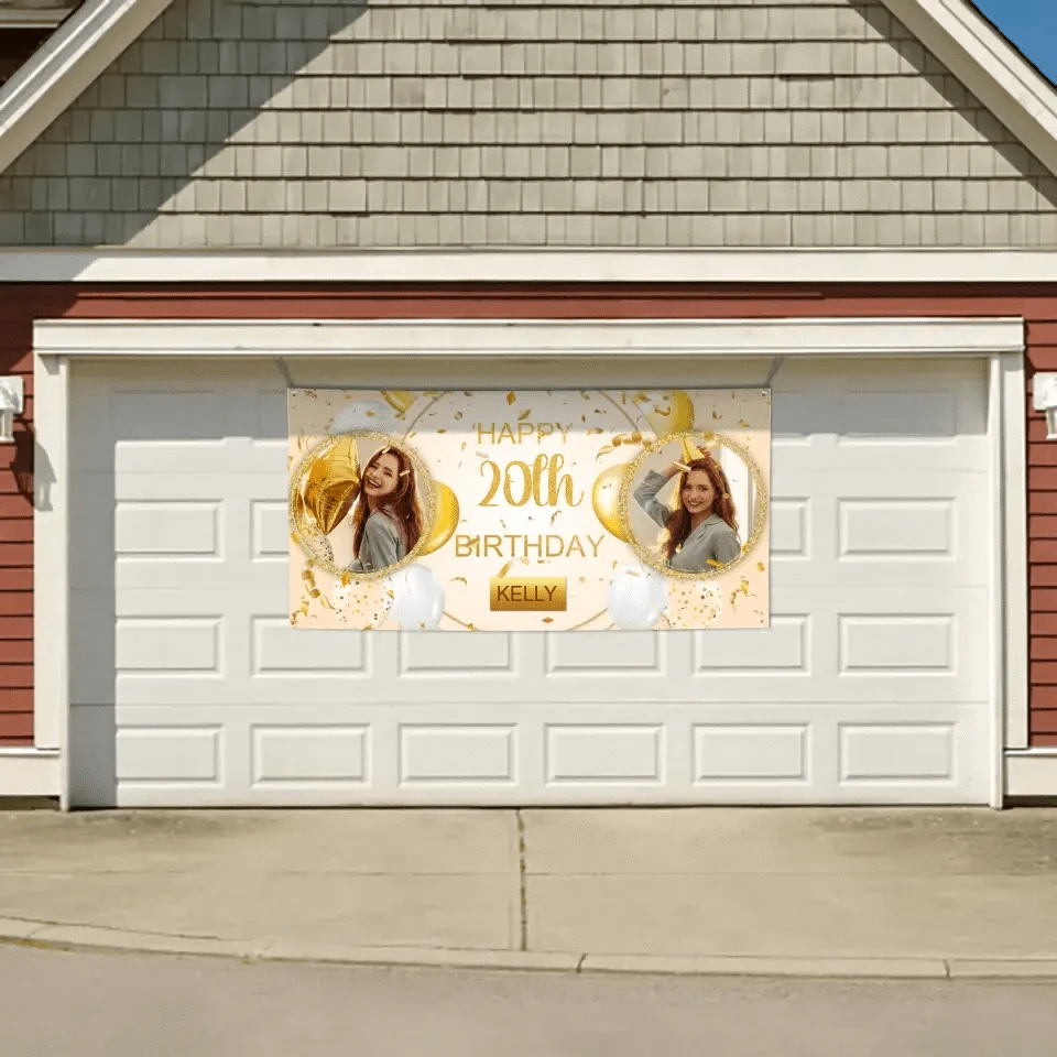 Custom Happy Birthday Banner Personalized Banners and Signs with Photo Name for Women Men Kids Party Decorations