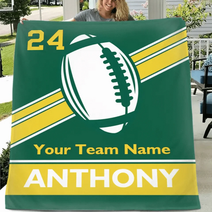 Sports Mania - Personalized Classic Football Team Flannel Blanket - The Ultimate Fan Gift