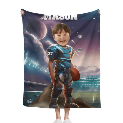 Football Competition - Personalised Photo Customised Blanket- Gifts for Football Players,Fans,Boy