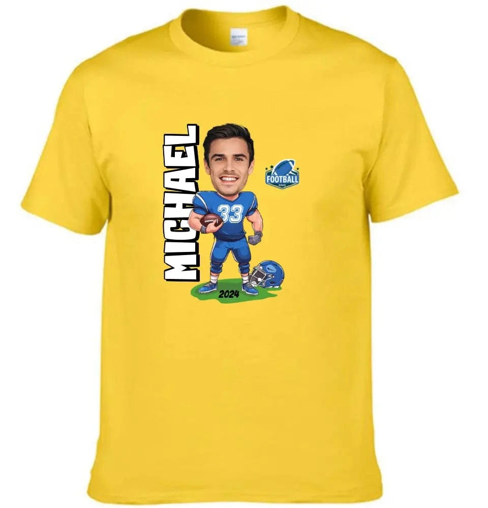 American Football Comics - Personalised Photo T-Shirt - A Gift for Football Fans