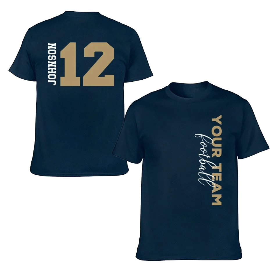 Game Day - Personalised Name And Number 2 Sided T-Shirt - A Gift For Football Supporters,Players