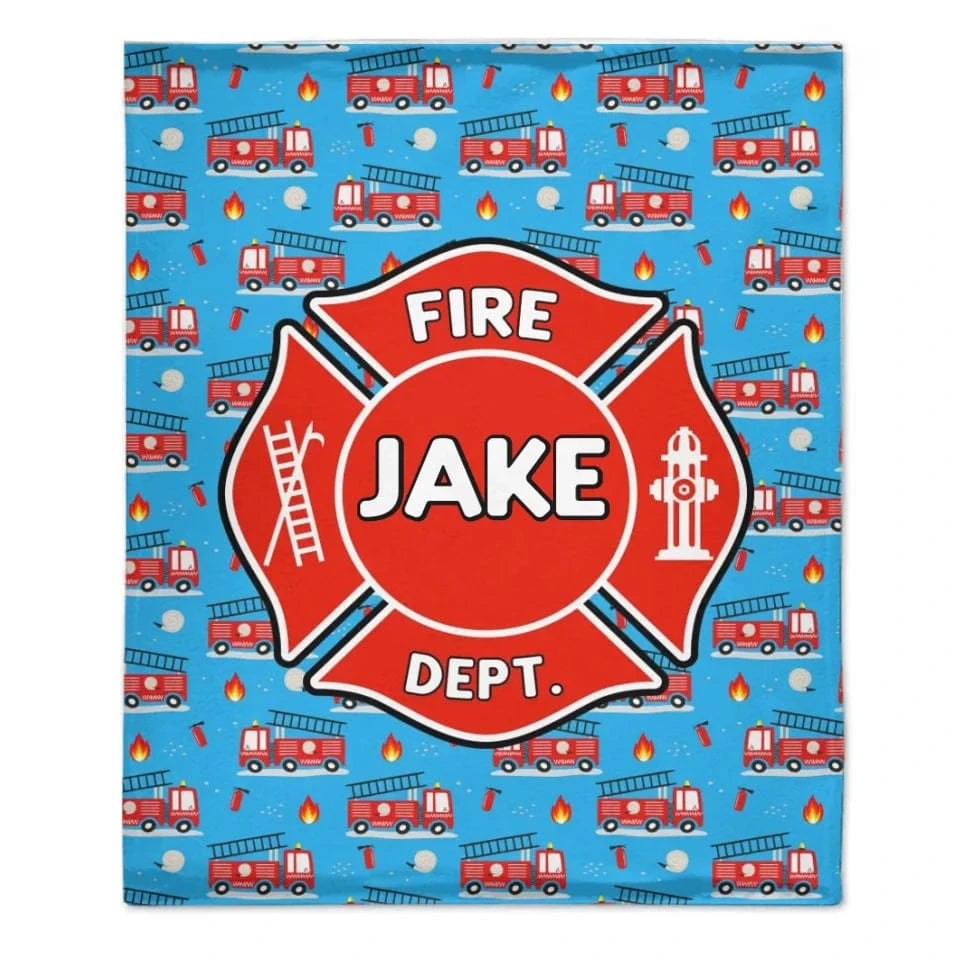 Firefighter Spirit - Personalised Blanket With Name - A Gift For Family,Kids