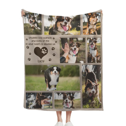 Custom Pet Photo Blanket - Personalized Pet Photo and Name Memorial Blanket - A Memorial Gift For Pet lovers,Pet Owners