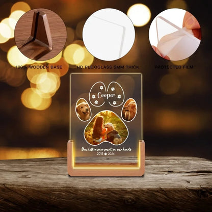 Customized Pet Photo Memorial Gifts - Personalized Name, Date And Pet Photo Keepsake Night Light - A Gift For Pets,Pet Owners
