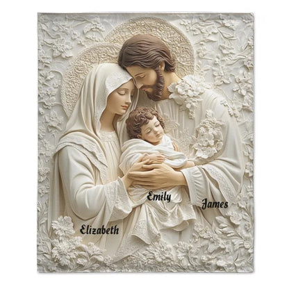 Holly Family - Christian Name Custom Personalized Blanket - Gifts for Christians
