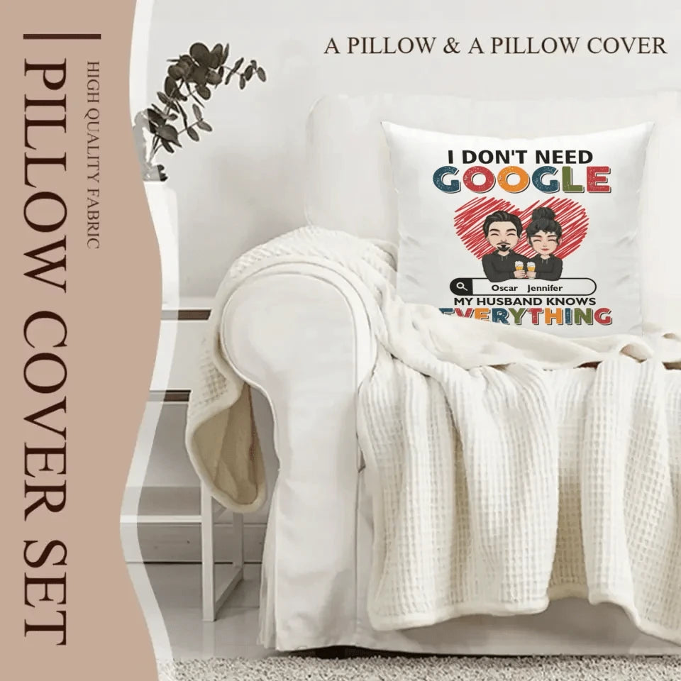 Customized Couple Pillow - Personalized Character Cartoon Images and Names for Couples Pillow - A Gift For Boyfriend,Girlfriend,Husband,Wife