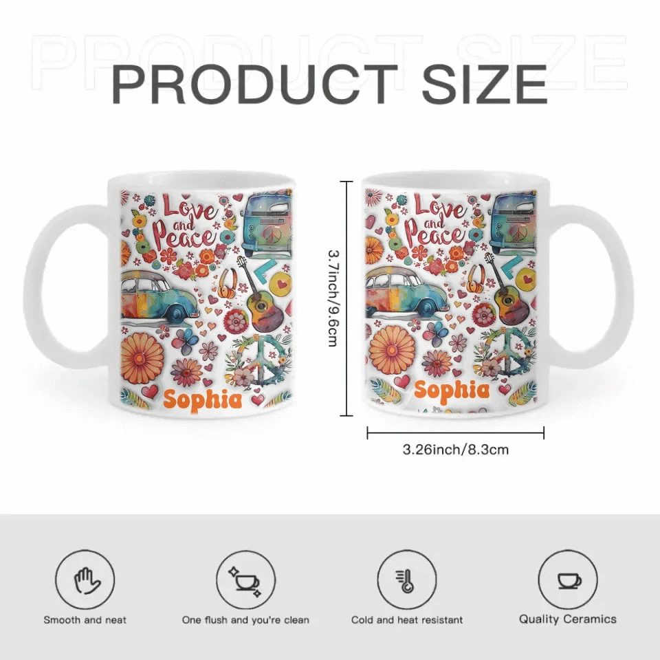 Hippie Soul - Personalized Hippie Accent Mug - Gifts for Friends and Family