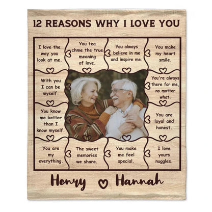 Customized Heartfelt Quotes Blanket - Personalized Sweet Memories Photo and Name Warm Flannel Couple Blanket - A Gift For Boyfriend,Girlfriend,Husband,Wife