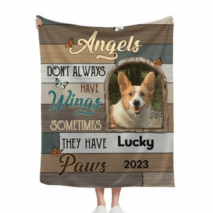 Customized Pet Memorial Blankets - Personalized Cozy Blanket with Pet Photo,Name and Year - A Meaning Gift For Pet Owners,Pet Lovers